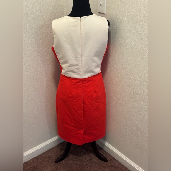 Belle Badgley Mischka Sheath Dress Colorblock Magenta Red Stretch US 12 44 - Picture 3 of 9